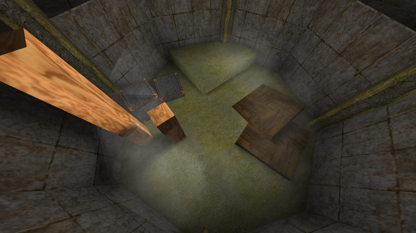 Arena fighting area viewed from above