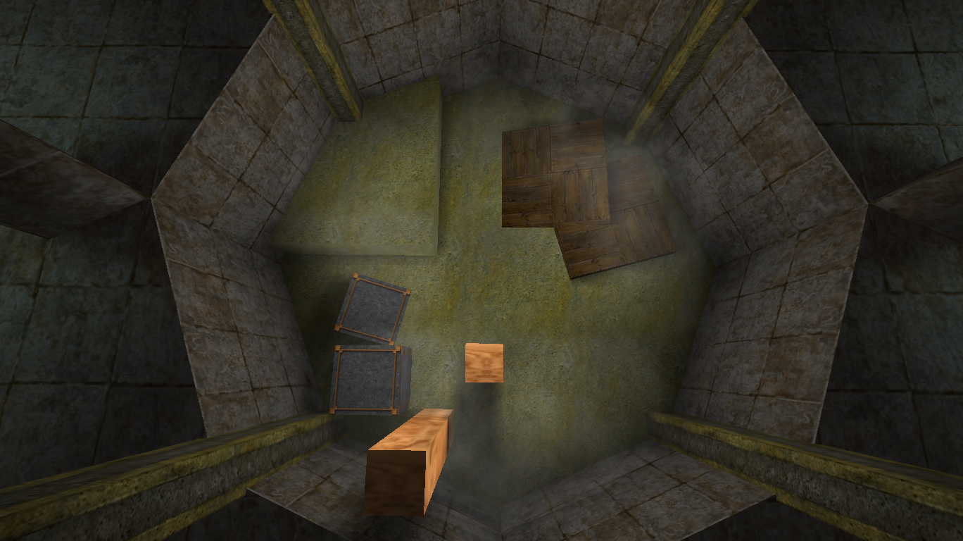 Arena fighting area viewed from above at another angle