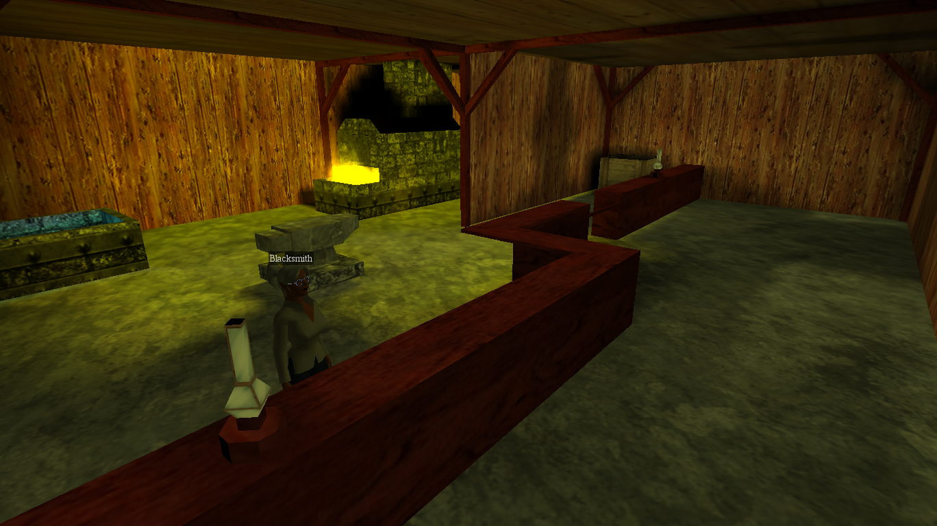 Inside the Port Town blacksmith