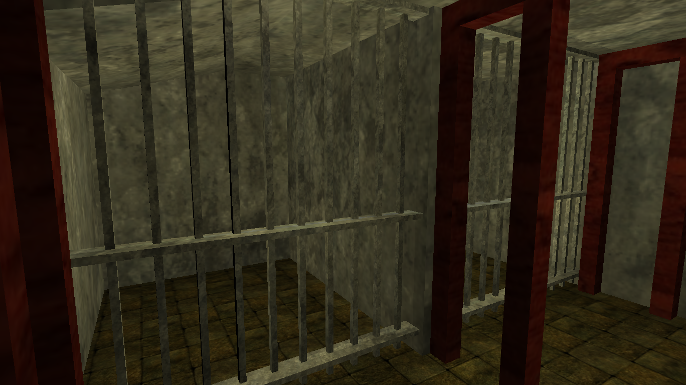 Looking into the Port Town police station jail cells