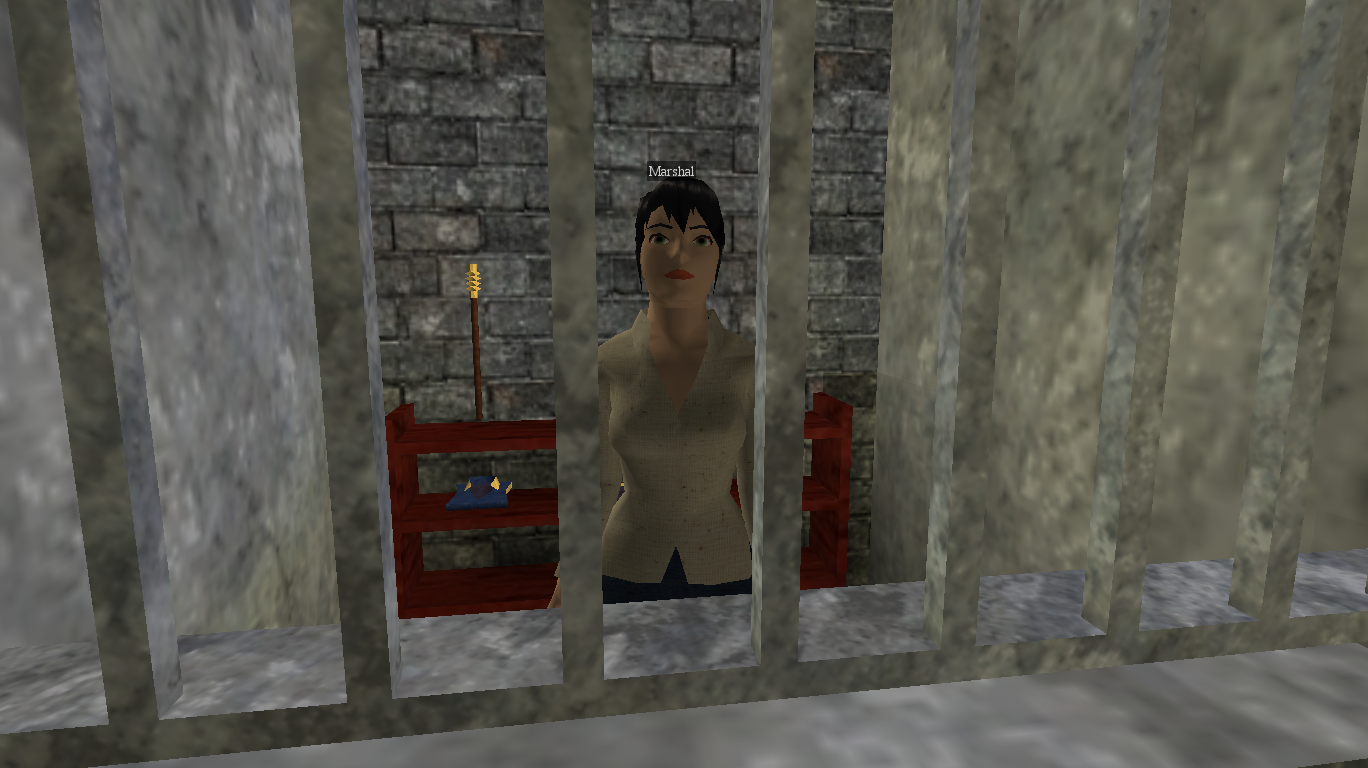 Marshal inside the Port Town police station