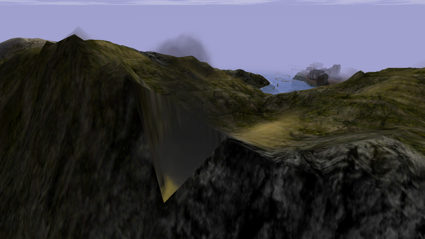 Volcano viewed from outside with Starboard Town in the background